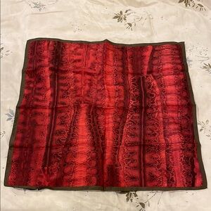 NWT Authentic Vintage Roberto Cavalli Red Patterned Silk Scarf Italy